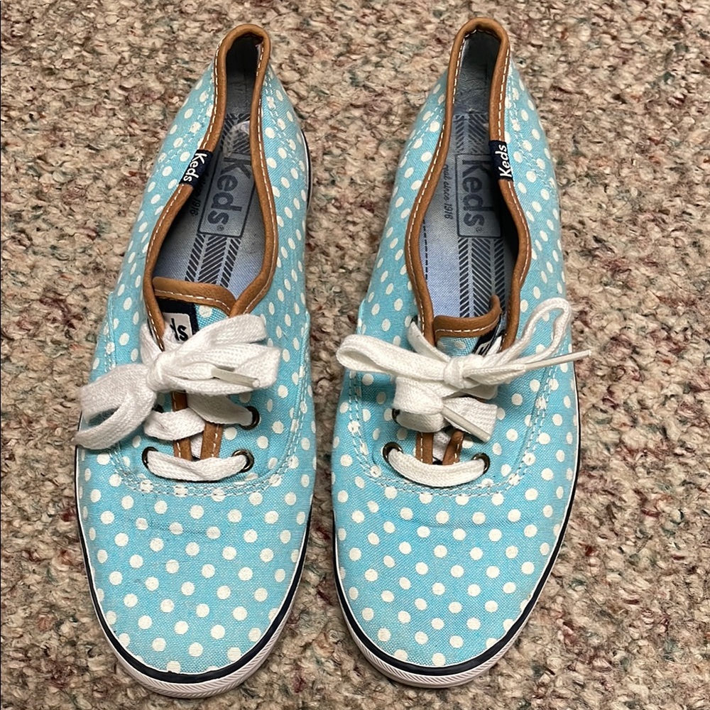 Keds Teal Polka Dot Canvas Shoes